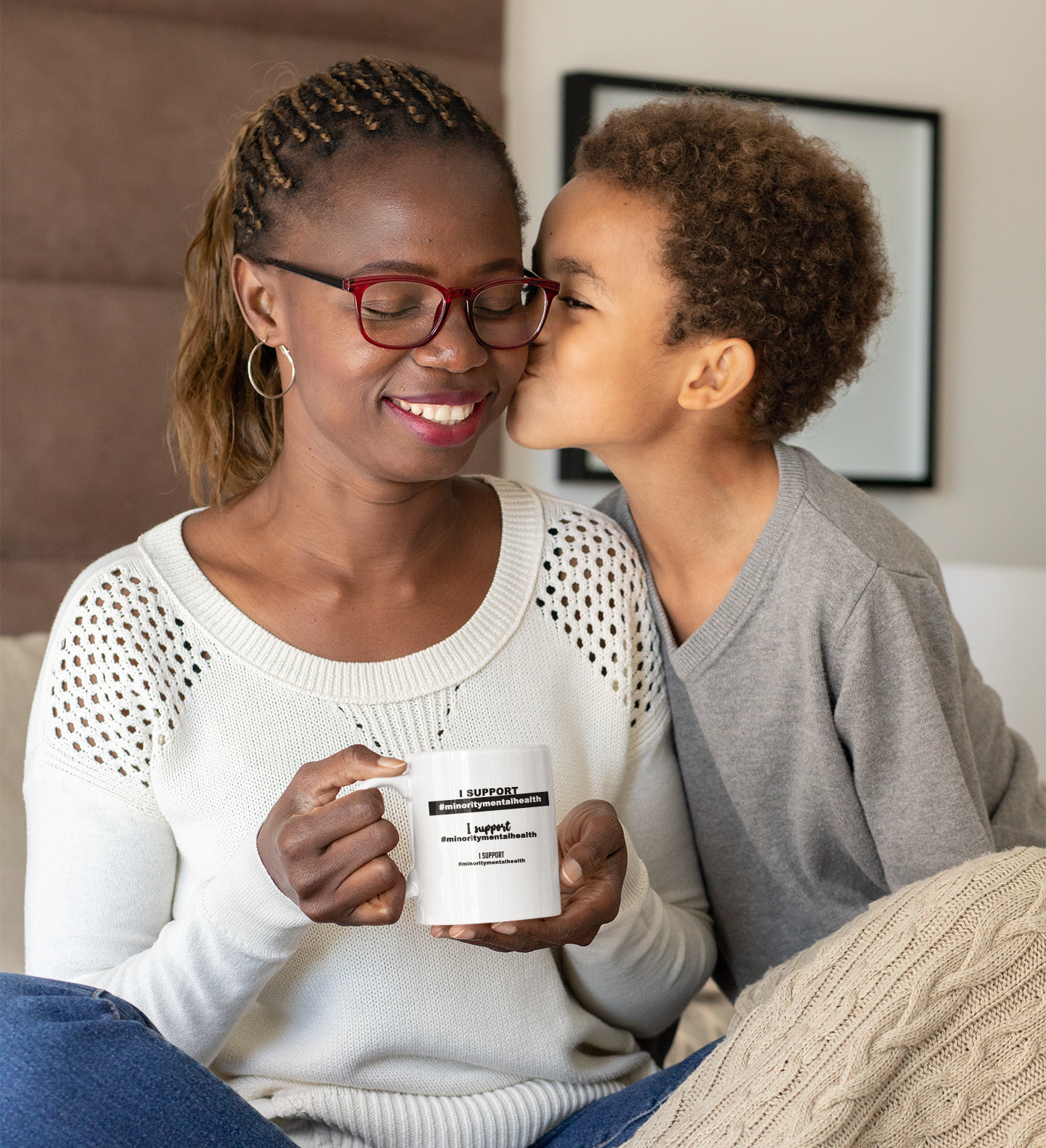 I support minority mental health: white mug