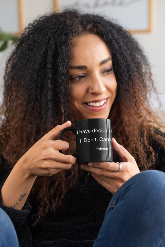 I don't care: black mug